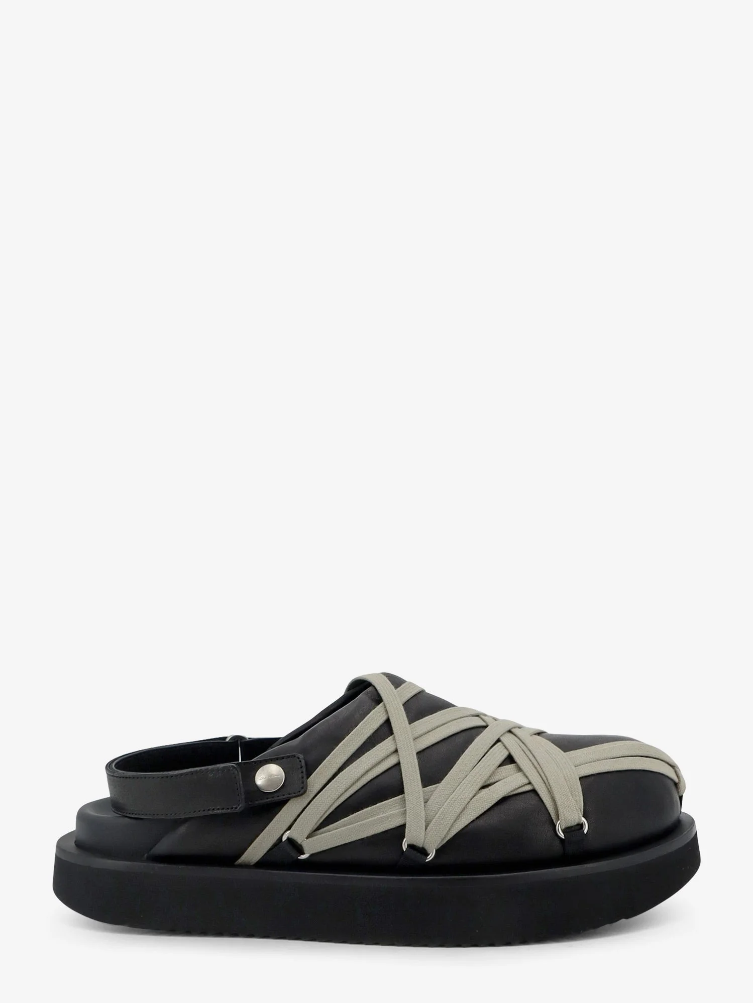 Rick Owens Megalace Leather Sandals Black - 1
