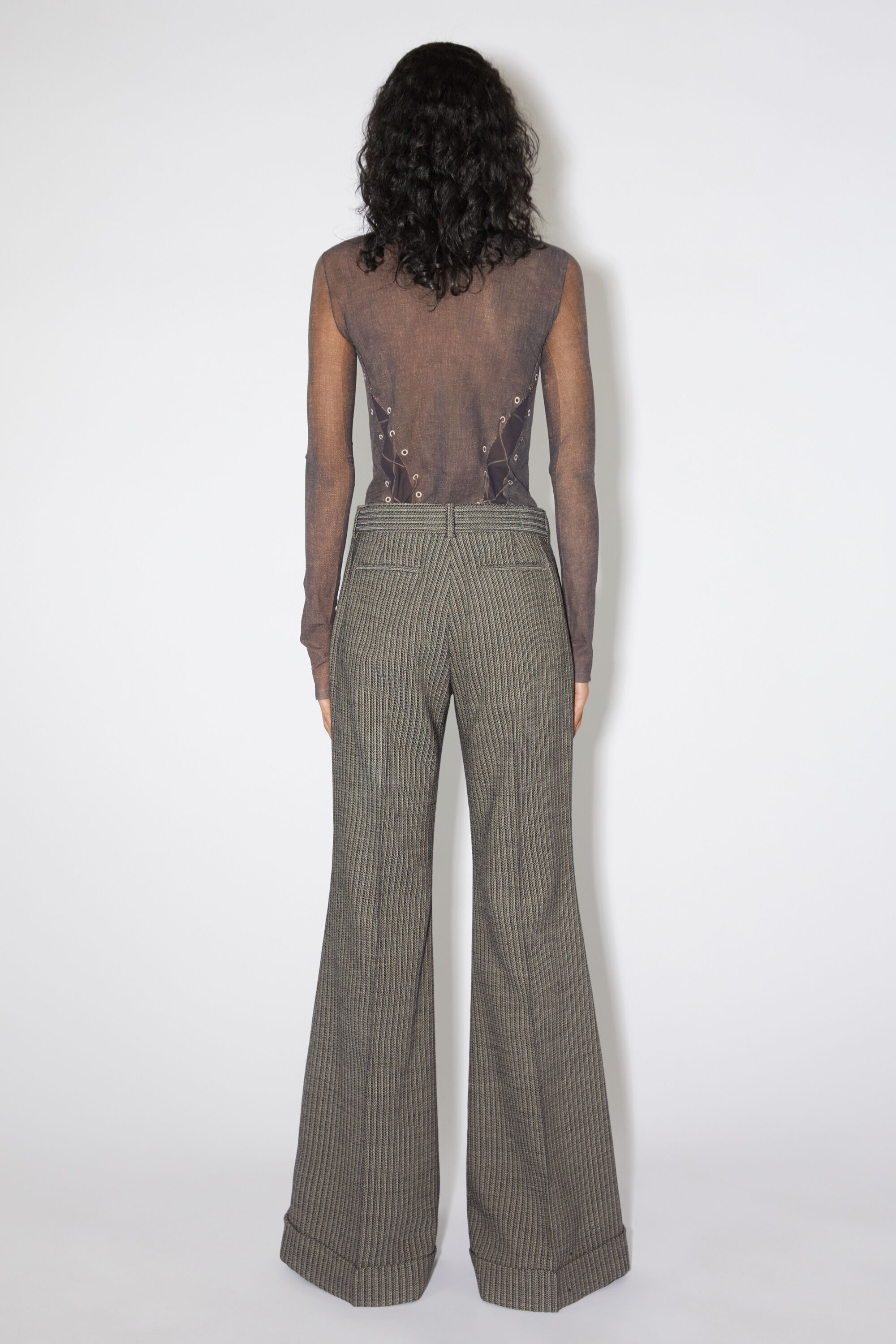 Tailored wool blend trousers - Multi taupe - 3