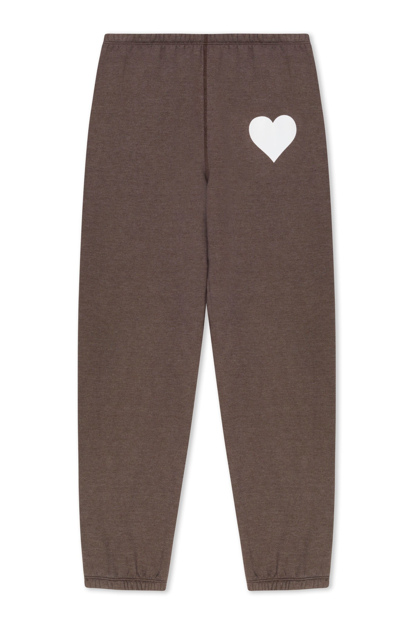 HEATHER BROWN HEART SWEATPANTS - 7