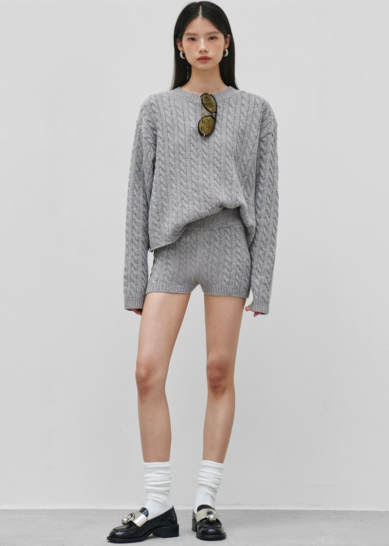 Brisbane Cropped Boxy Sweater - Grey 6