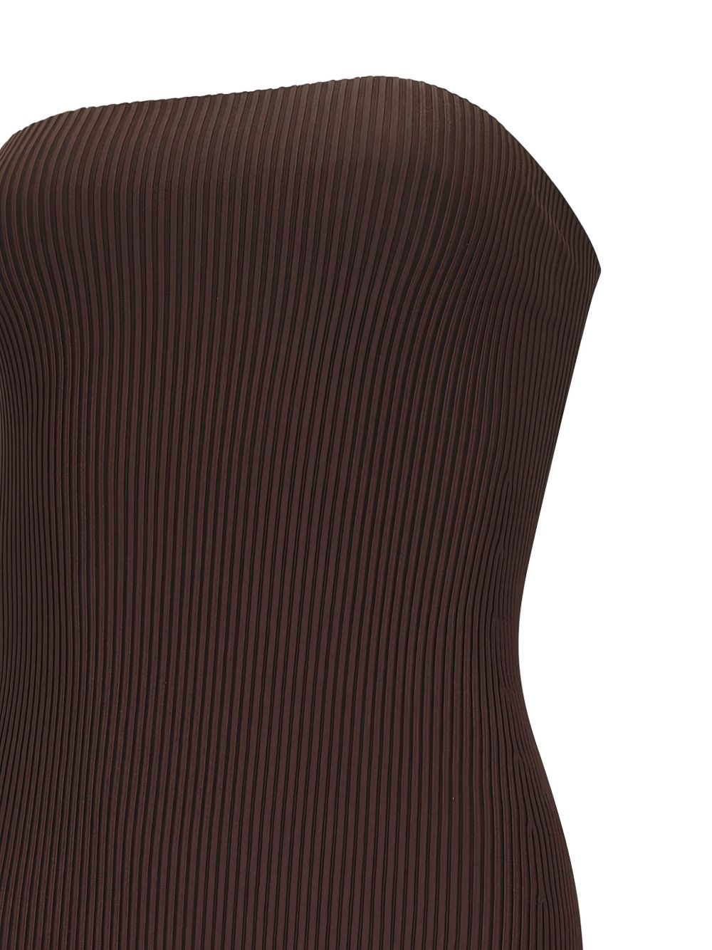 ribbed strapless midi dress - 3