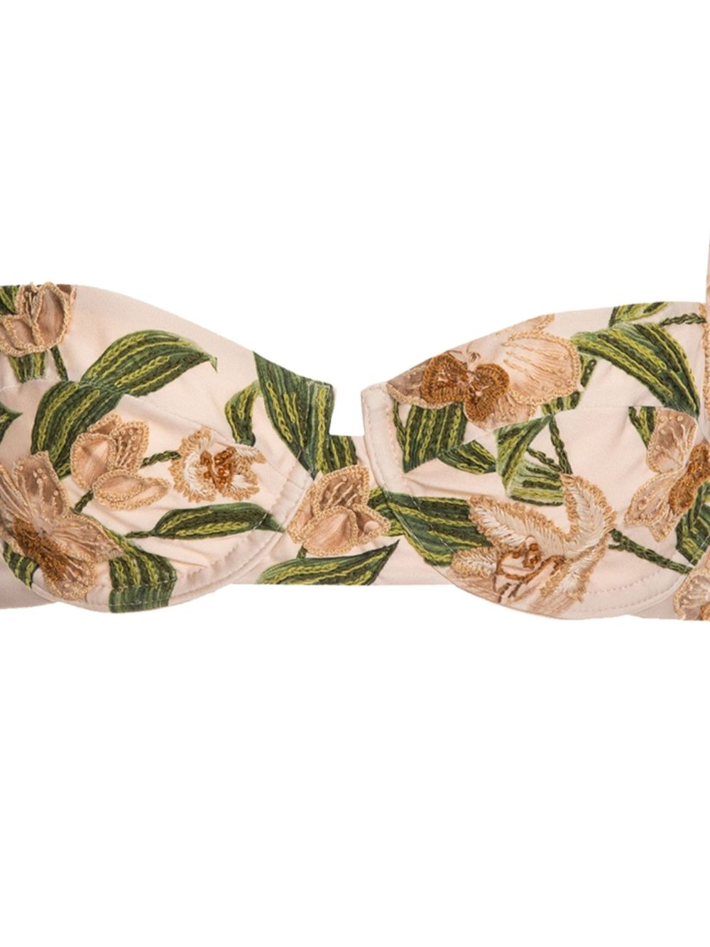ruffled floral bikini top - 2