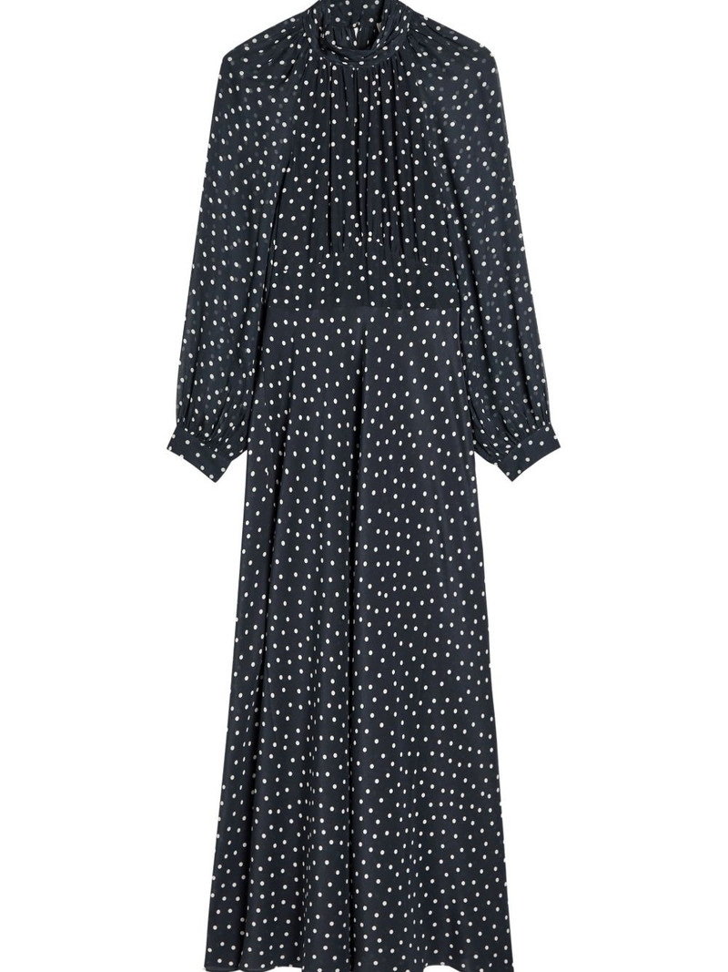 RIXO polka-dot high-neck maxi dress outlook