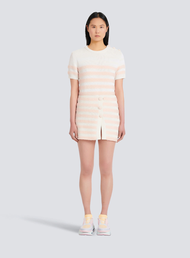 Short striped tweed skirt 3