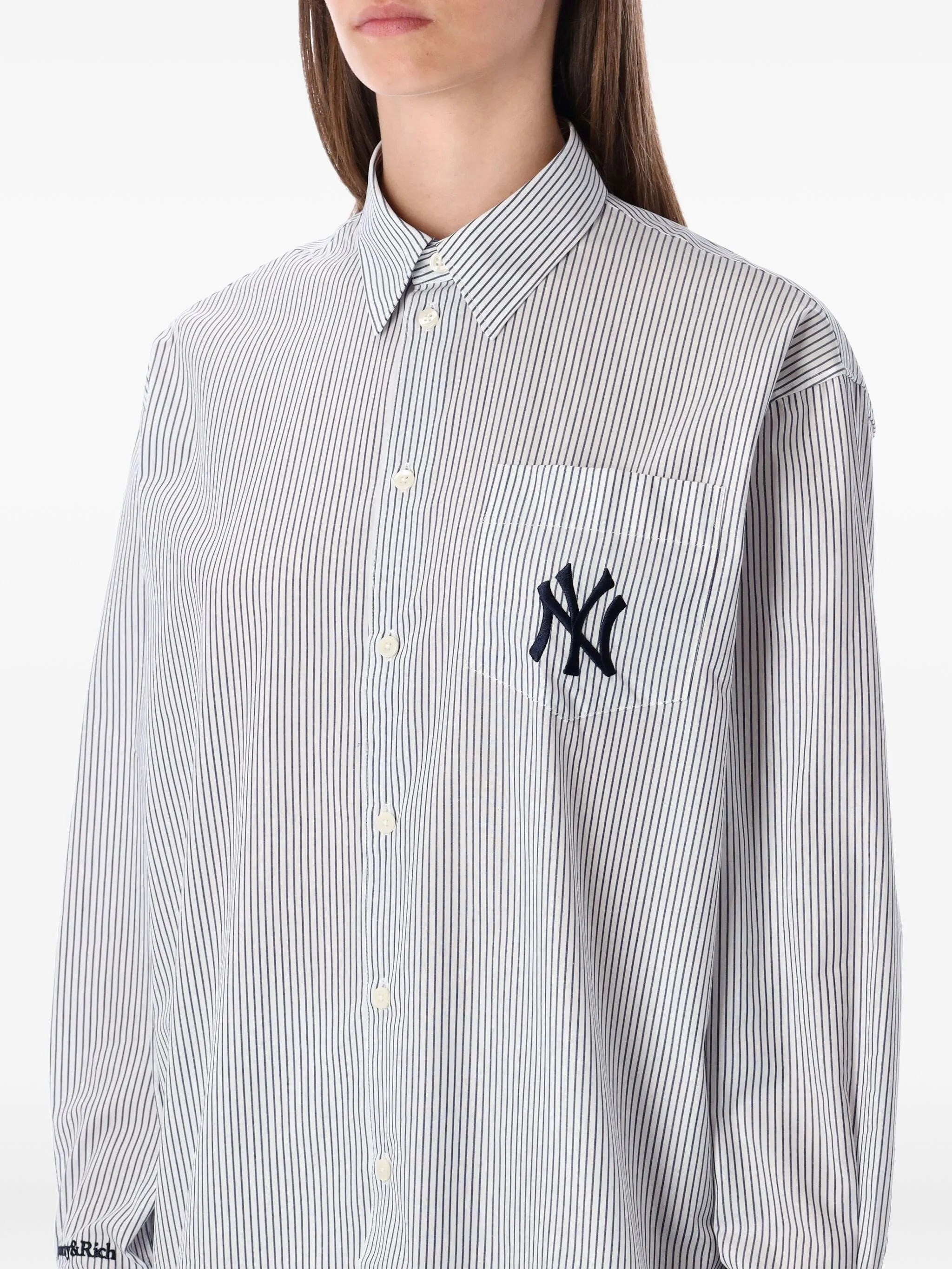Sporty & Rich Yankees Serif Striped Shirt - 2