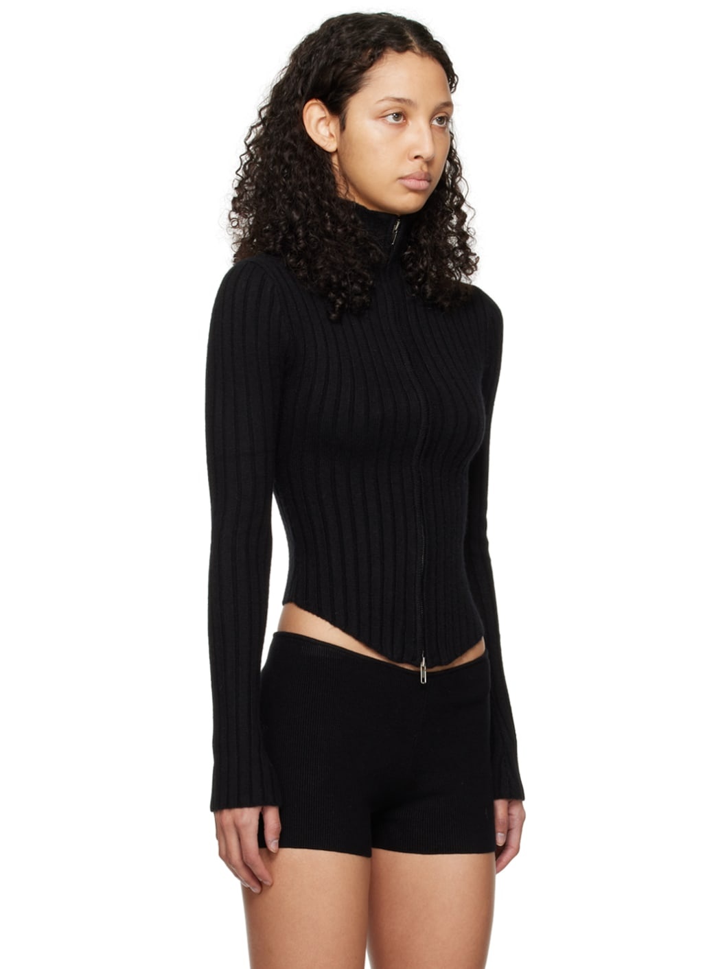 Black Nell Zip Up Sweater - 2