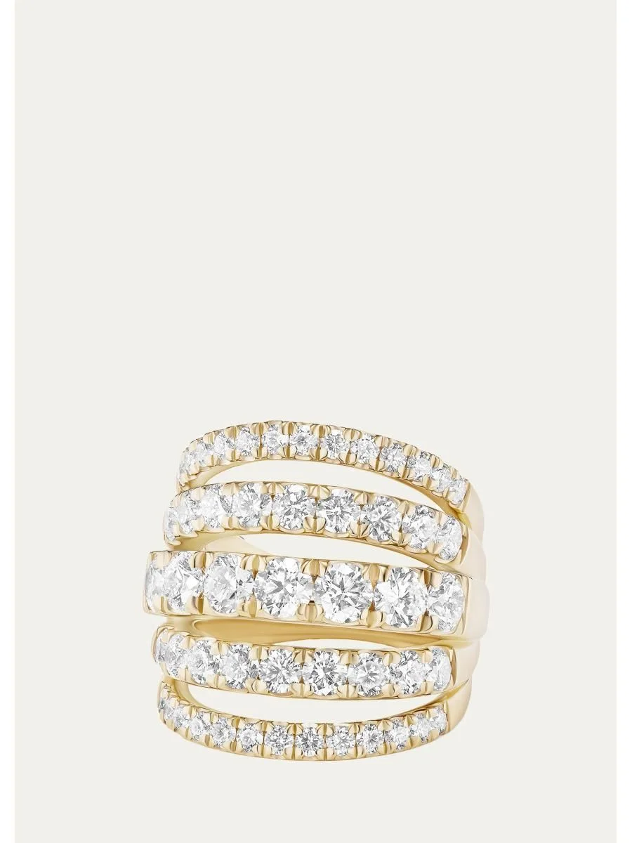 Clara Five-Row Diamond Ring - 1