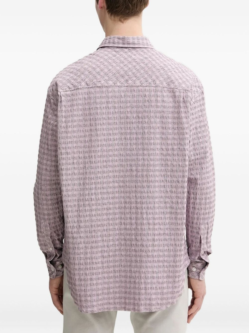 SAMSØE SAMSØE textured gingham shirt outlook