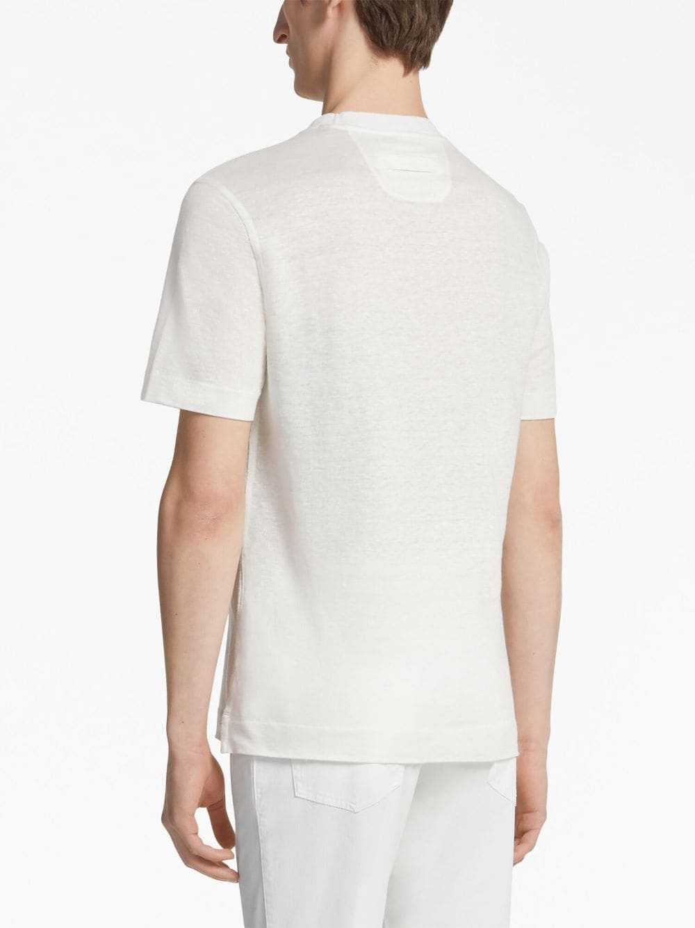 short-sleeve linen T-shirt - 4