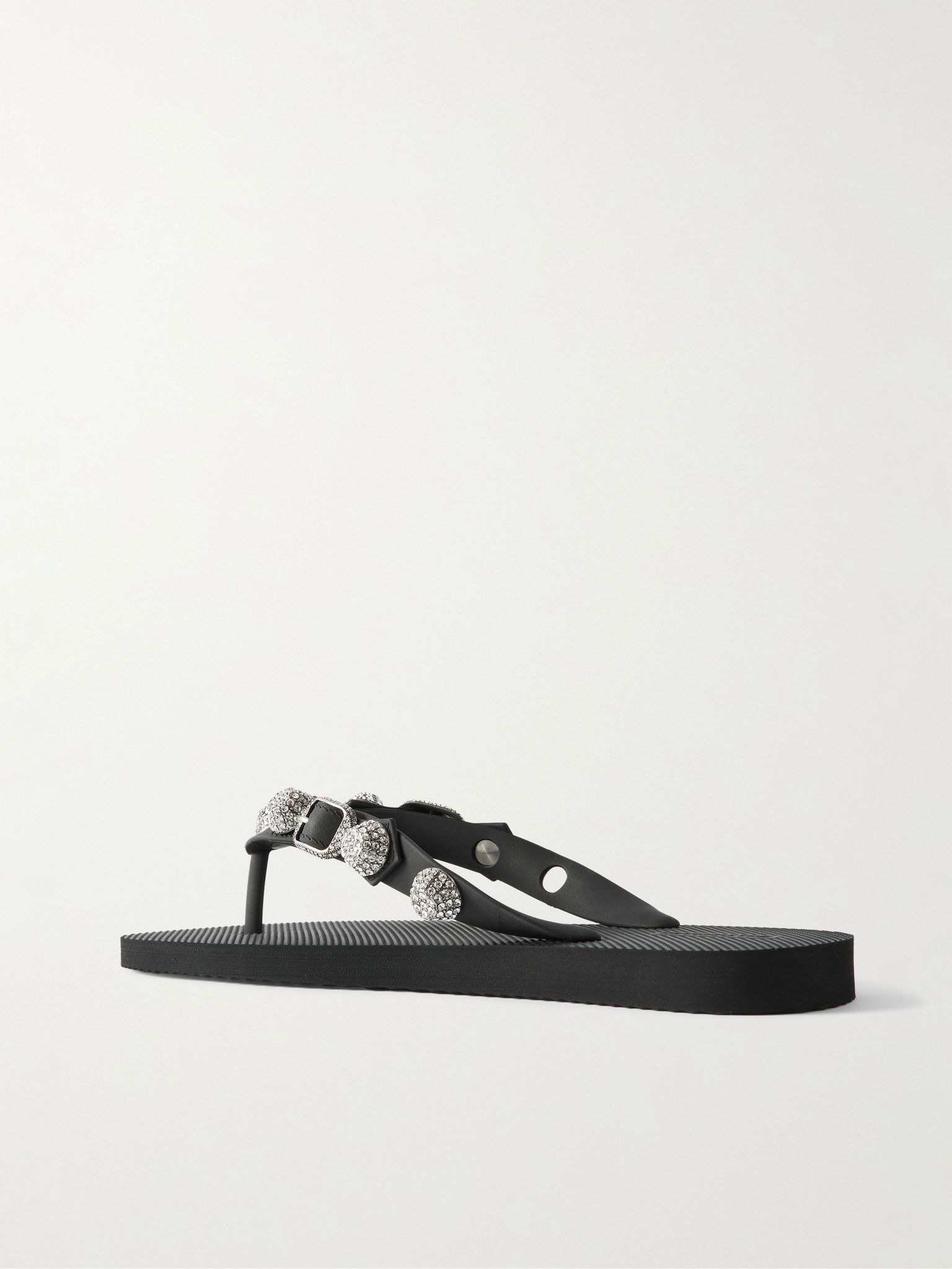Cagole embellished rubber flip flops Black - 3