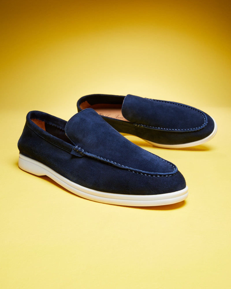 Loro Piana Men's Summer Walk Suede Loafers outlook