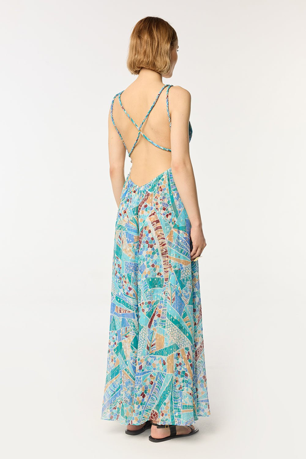 Long Dress Collette - Blue Mosaic - 2