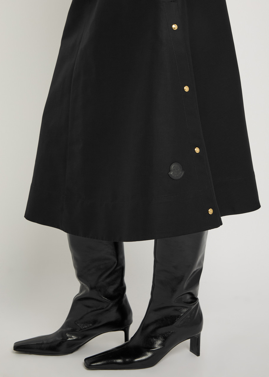 Moncler Belted Cotton-poplin Midi Skirt - 5