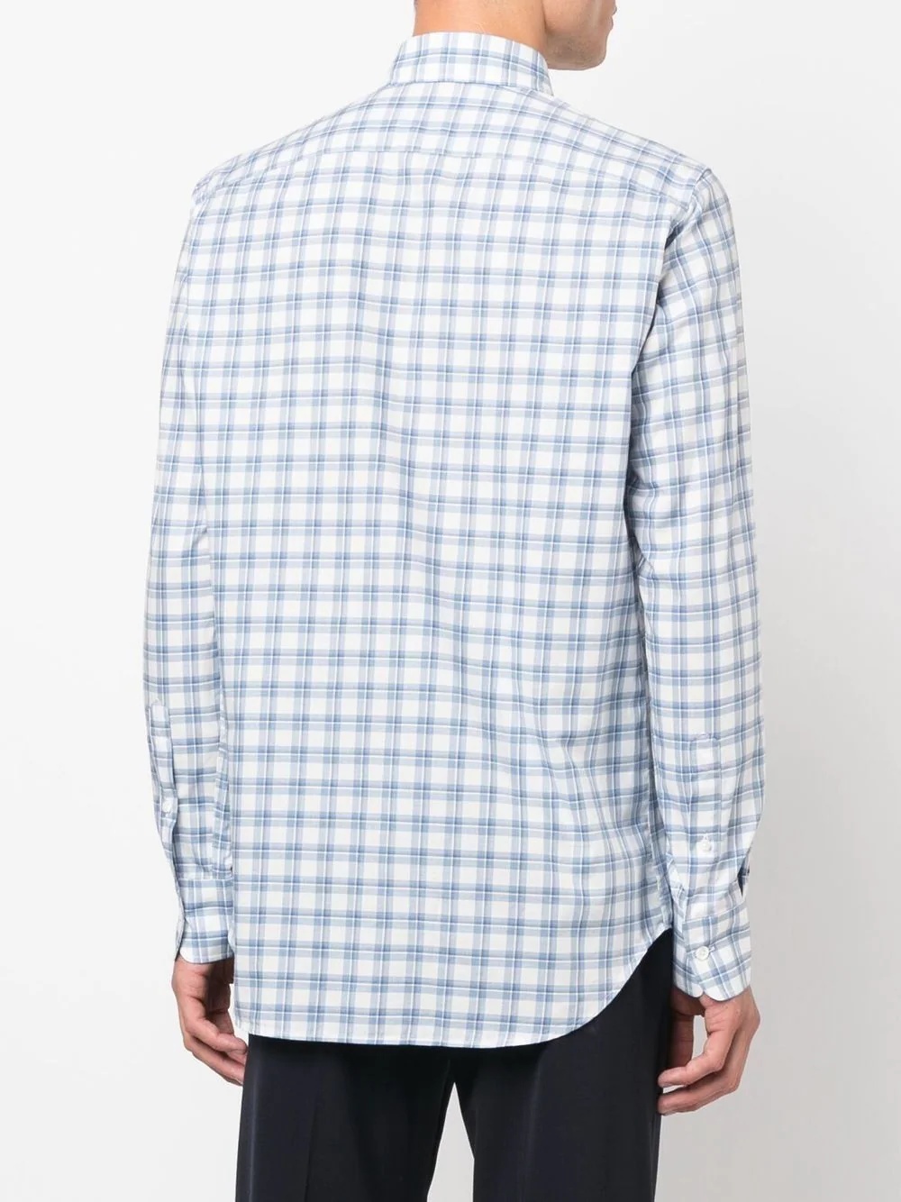 button-down check-pattern shirt - 4