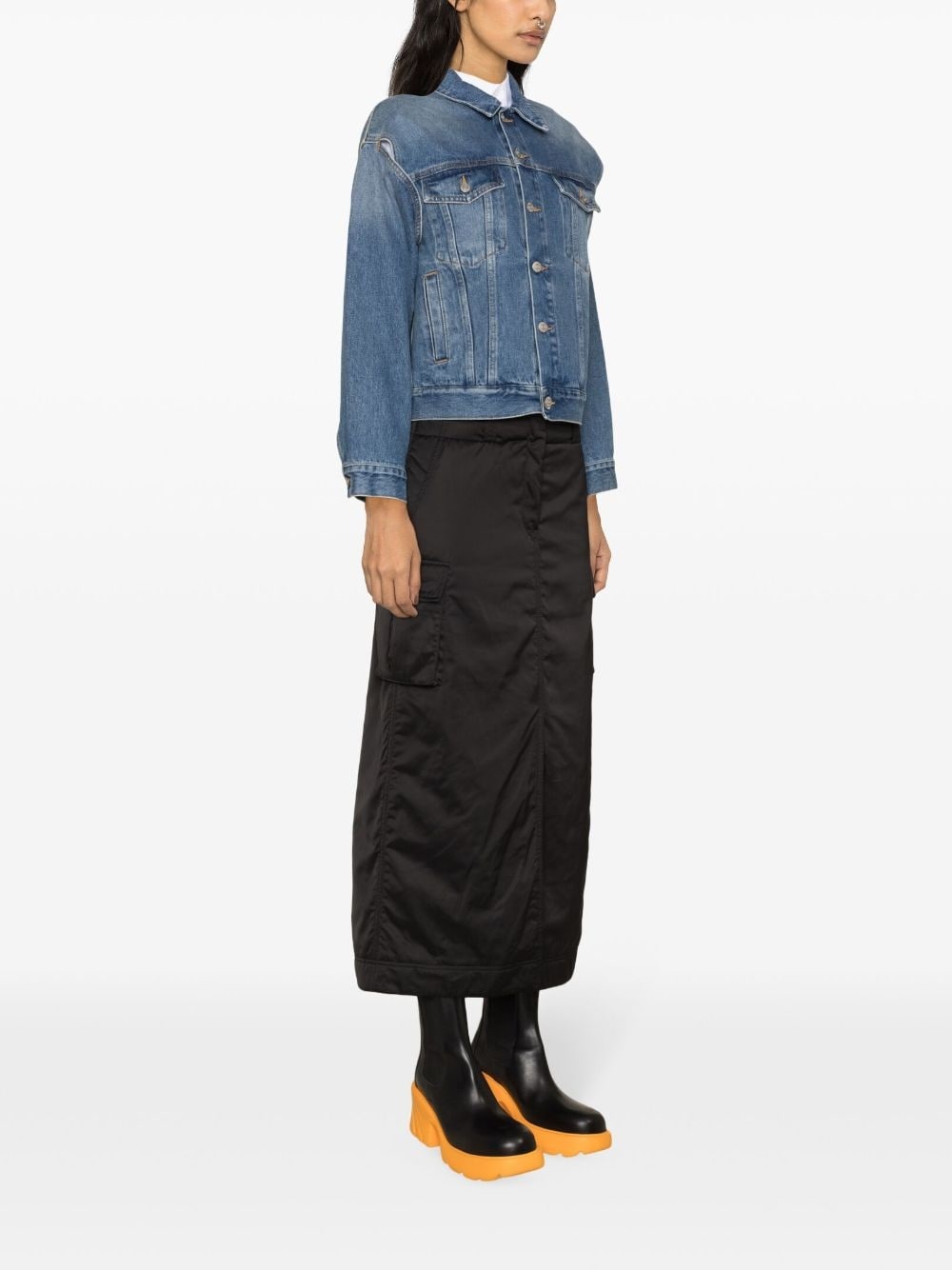 MM6 Maison Margiela logo-buttons armhole denim jacket | farfetch ...