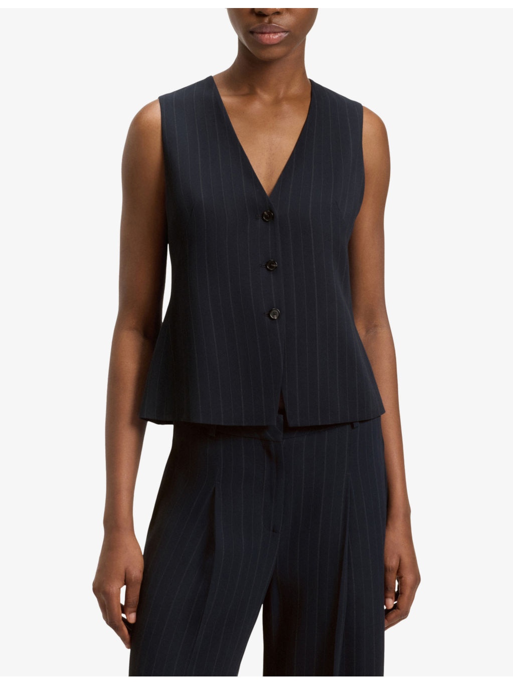 Striped Single-Breasted Woven Waistcoat - 3