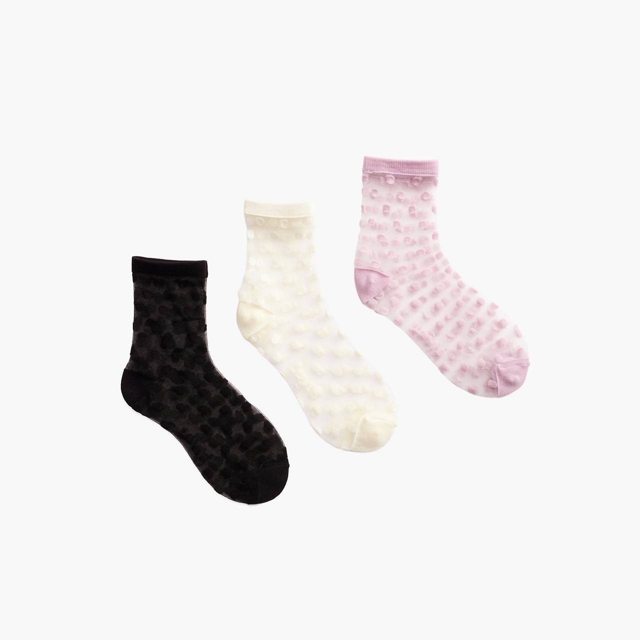 POLKA DOT MESH SHORT SOCKS - 1