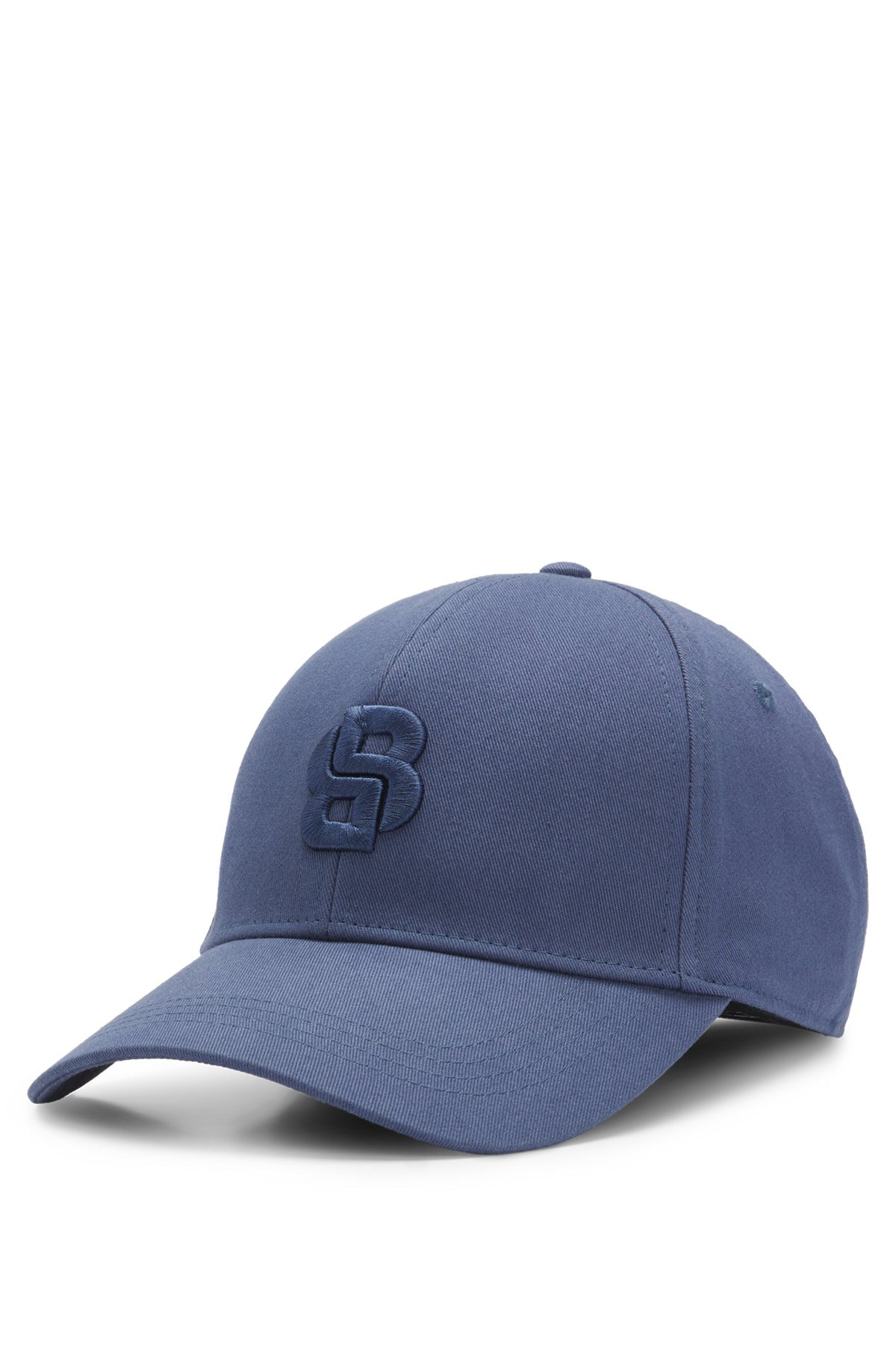 COTTON-TWILL CAP WITH EMBROIDERED DOUBLE B MONOGRAM - 1