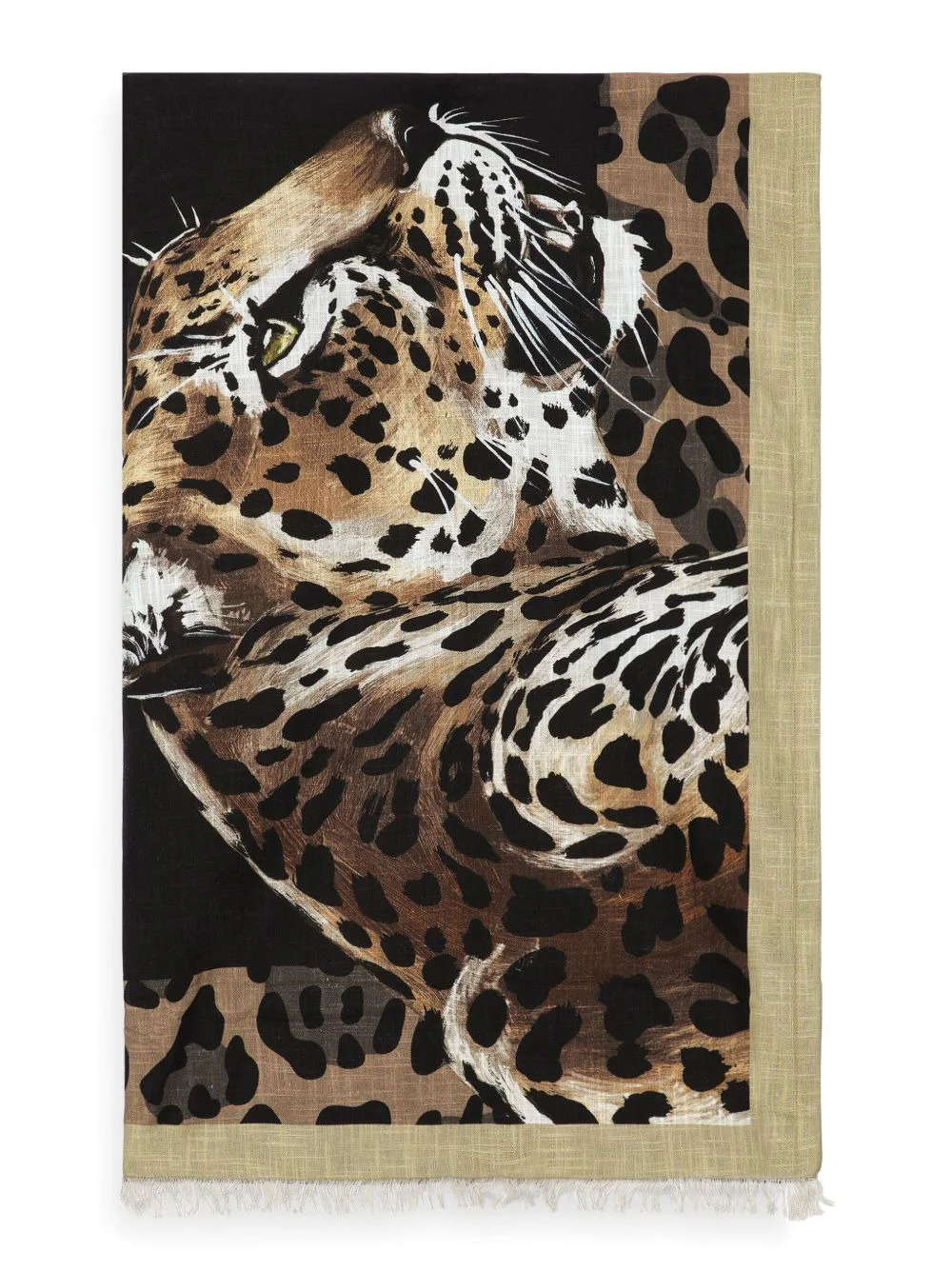 leopard-print beach towel - 1