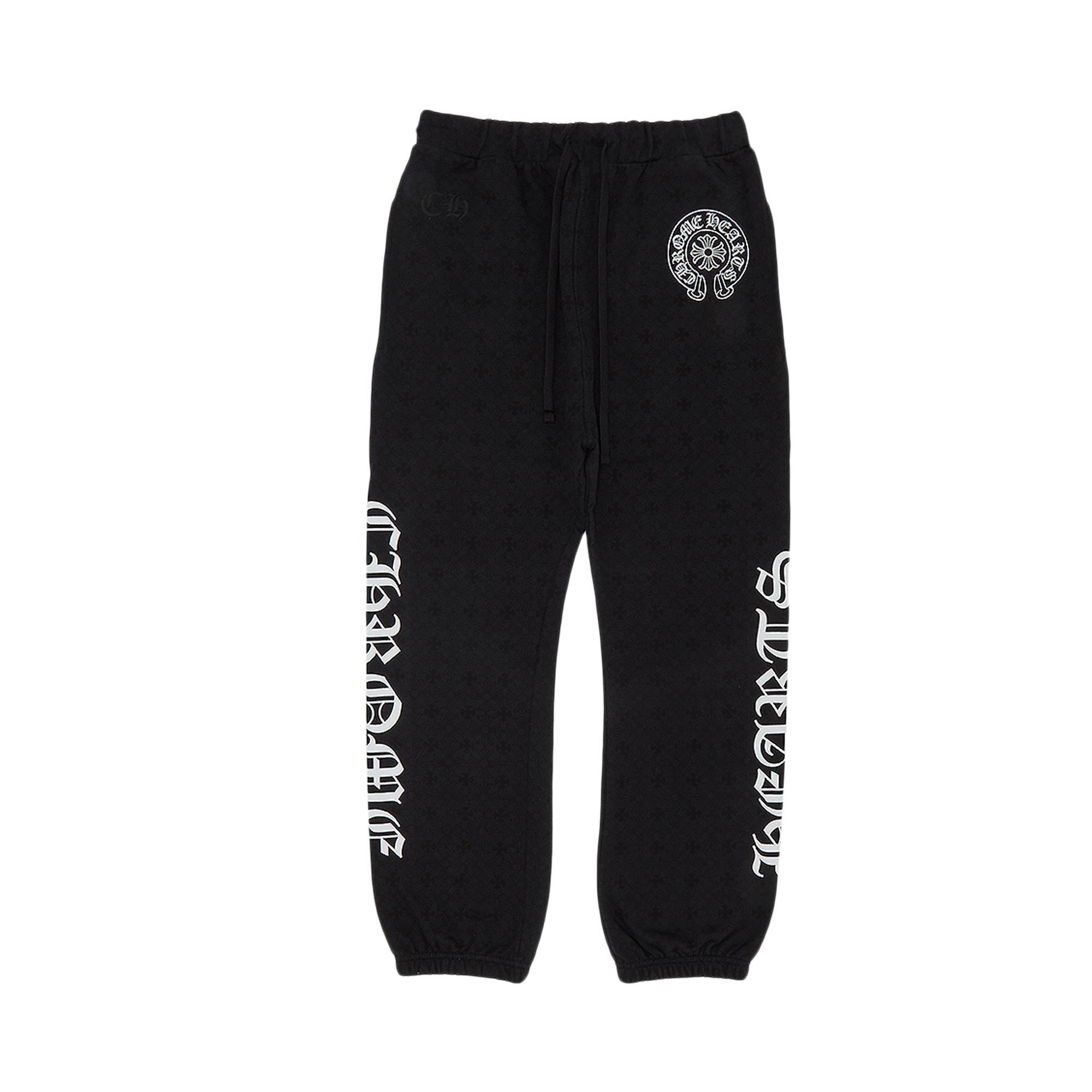 Chrome Hearts All Over Monogram Horseshoe Logo Sweatpants 'Black' - 1