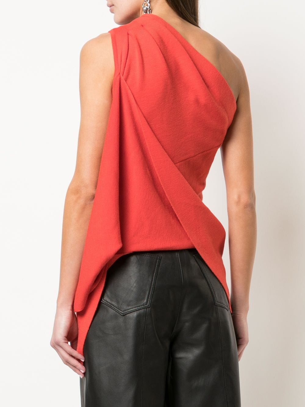 one-shoulder draped top - 4