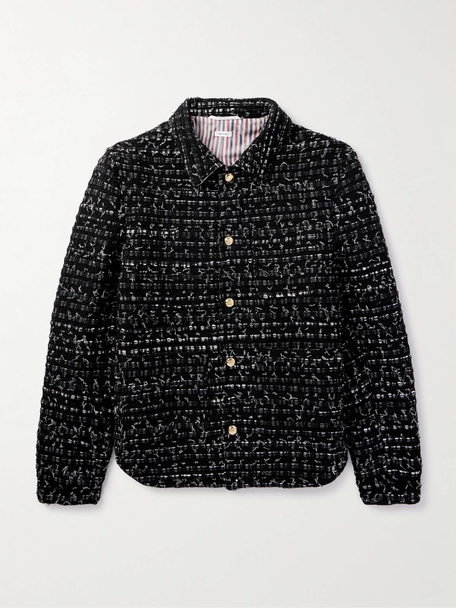 Slim-Fit Frayed Tweed Jacket - 1