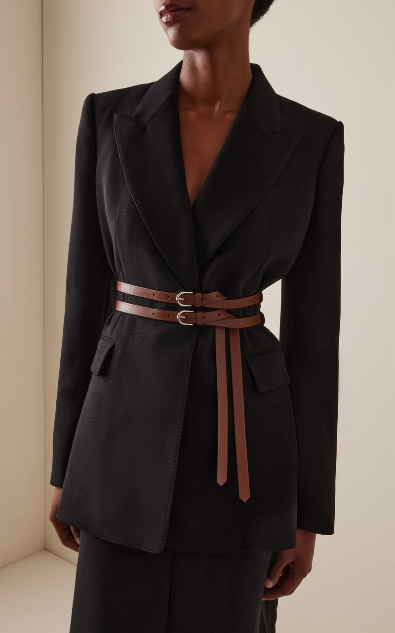 GABRIELA HEARST Daniel Belted Wool Blazer black outlook