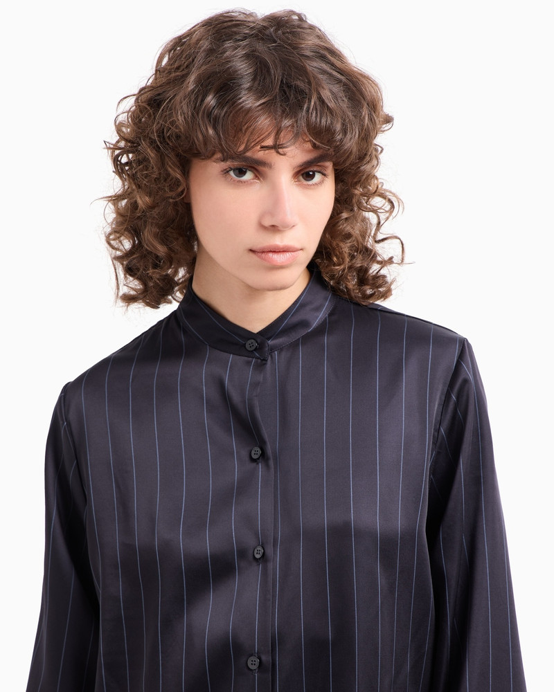 DAWN TO DUSK PINSTRIPED ACETATE-BLEND SHIRT 5