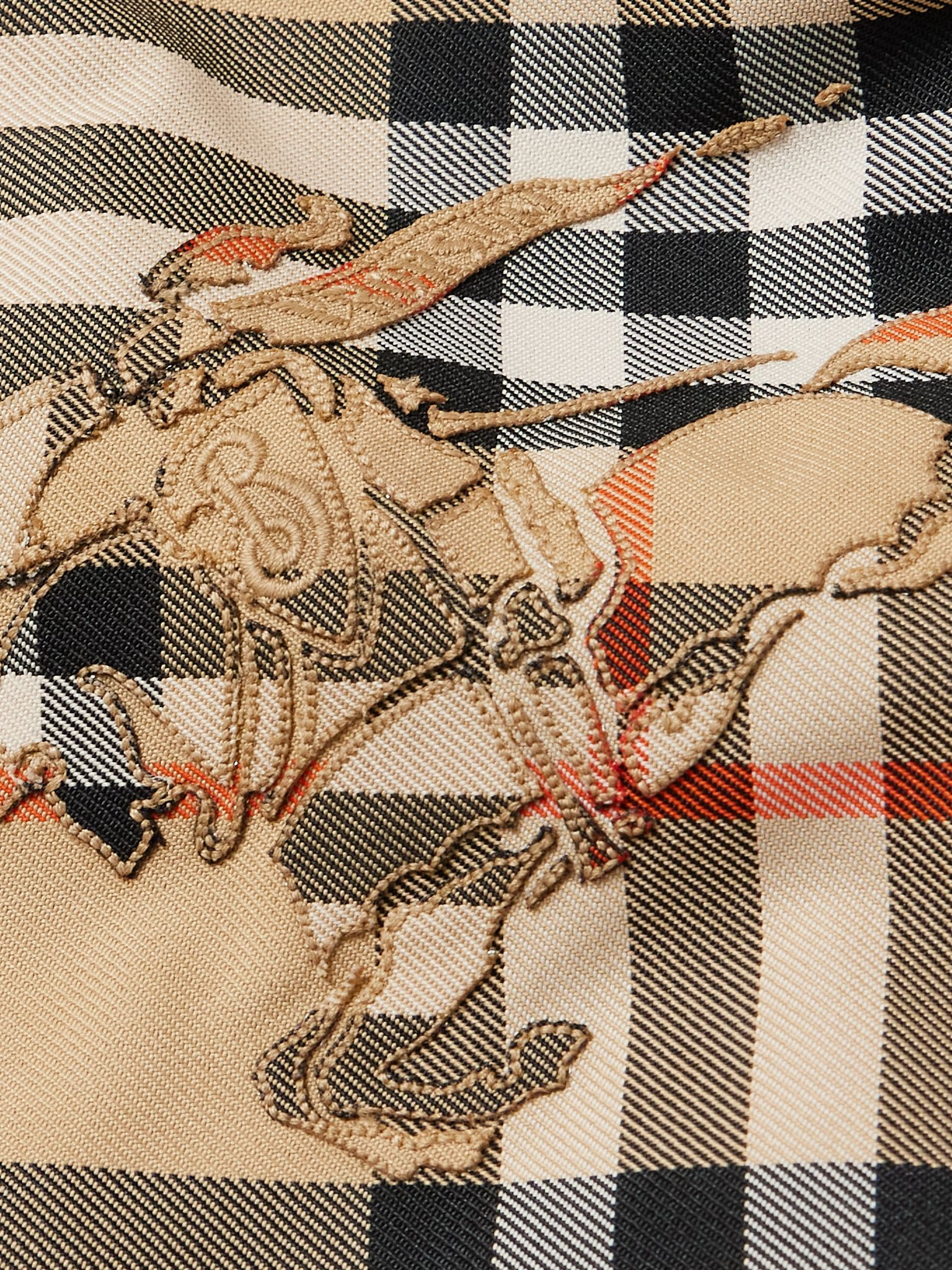 Reversible Checked Twill and Shell Hooded Jacket Brown - 6