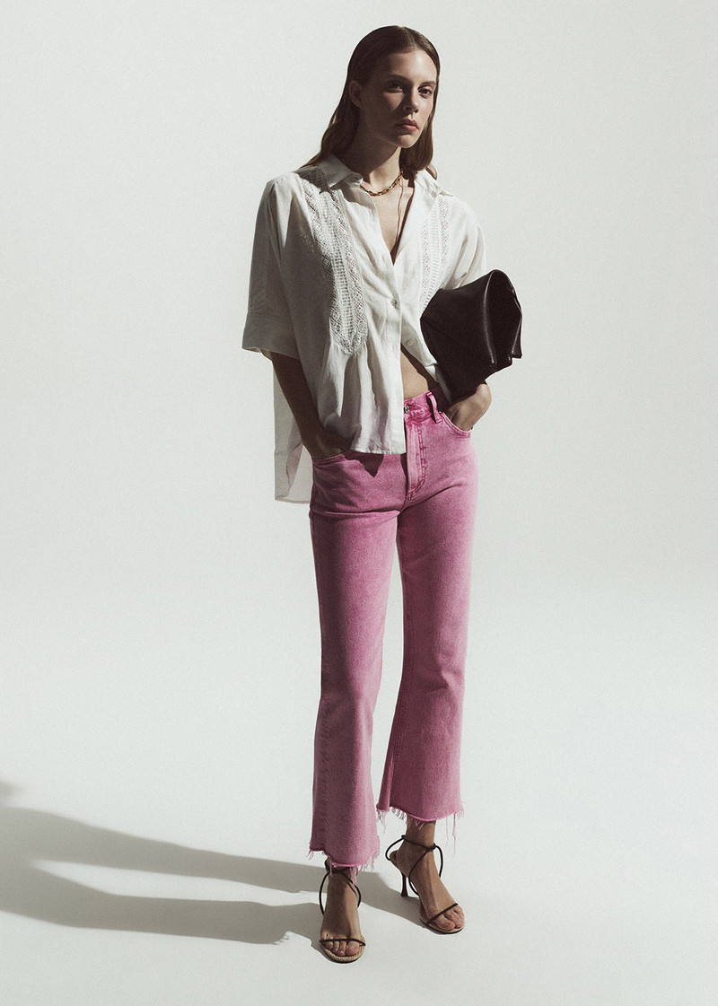 Claire Shirt With Lace In White 3