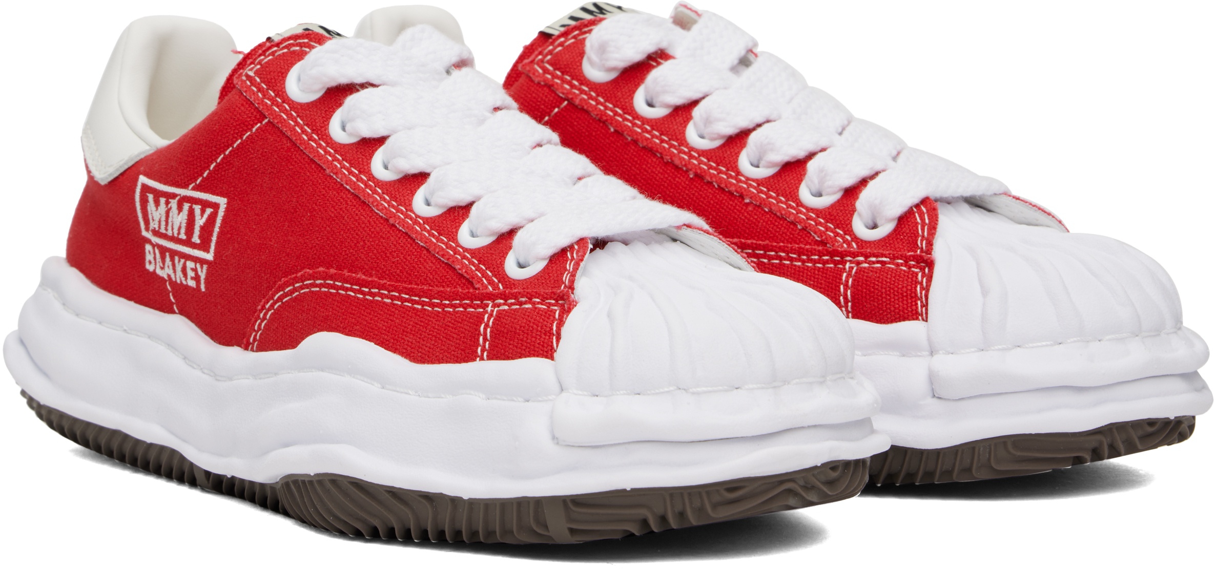 Red Blakey OG Sole Canvas Low-Top Sneakers - 4