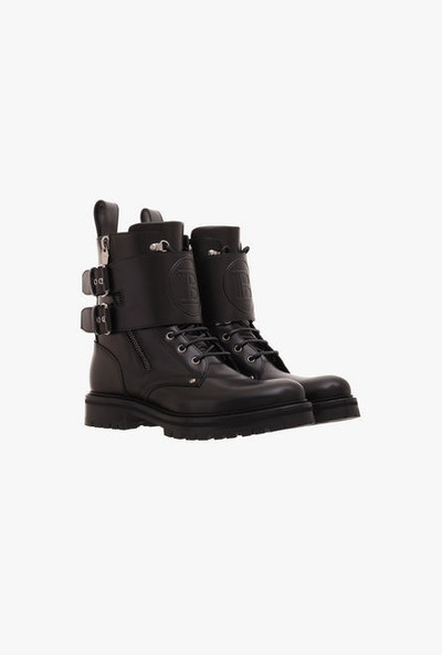 Balmain Smooth black leather Phil Ranger ankle boots outlook