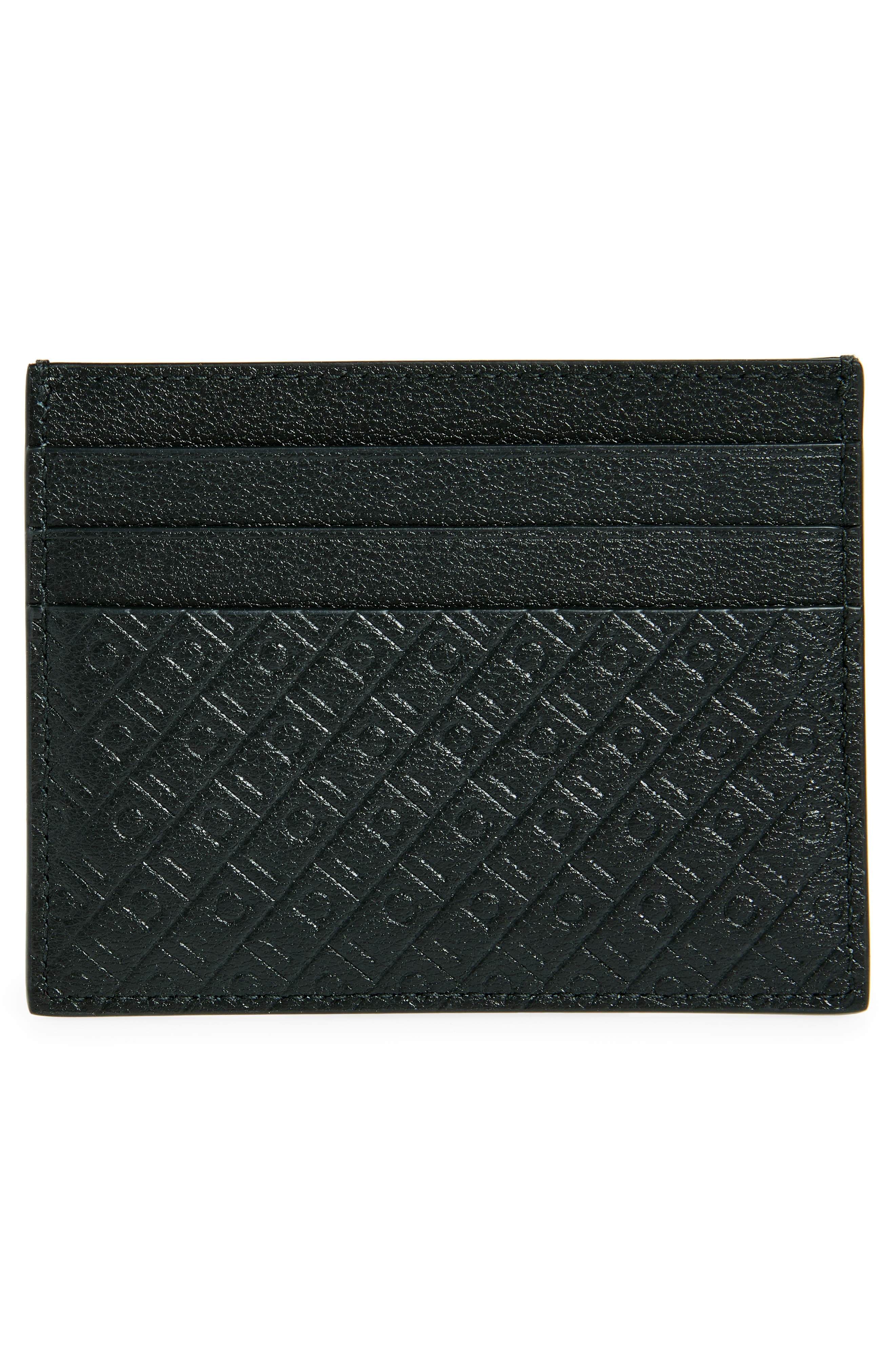 FERRAGAMO Mini Gancio Embossed Leather Card Case in Nero Nero X Mod at Nordstrom - 2