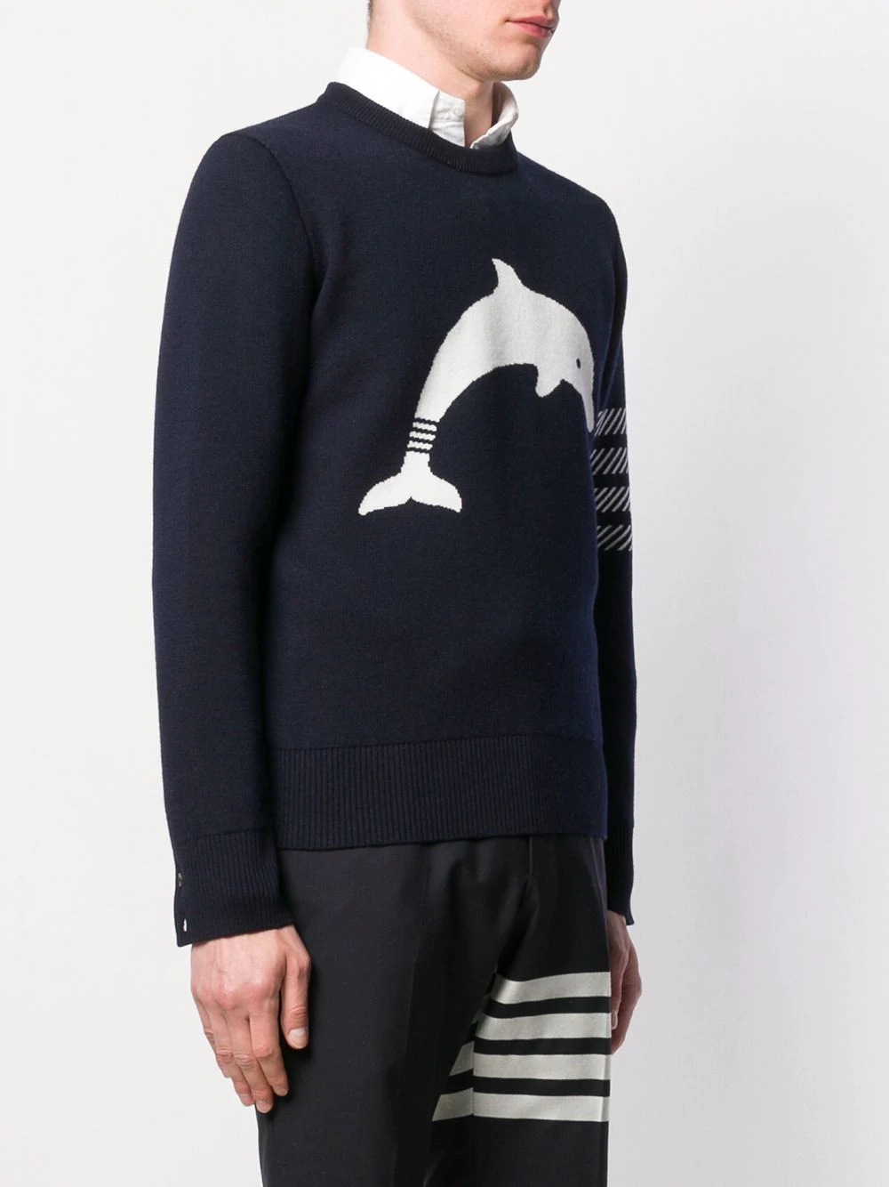 Navy Dolphin Icon crew neck Pullover - 3