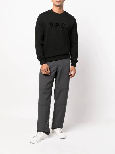 A.P.C. logo-print crew-neck sweatshirt outlook