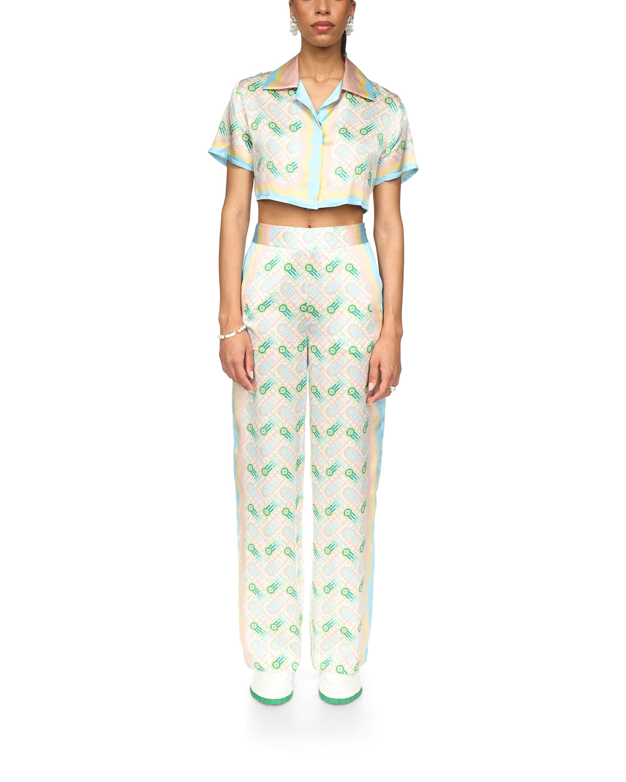Ping Pong Cropped Silk Shirt | Casablanca Paris - 2