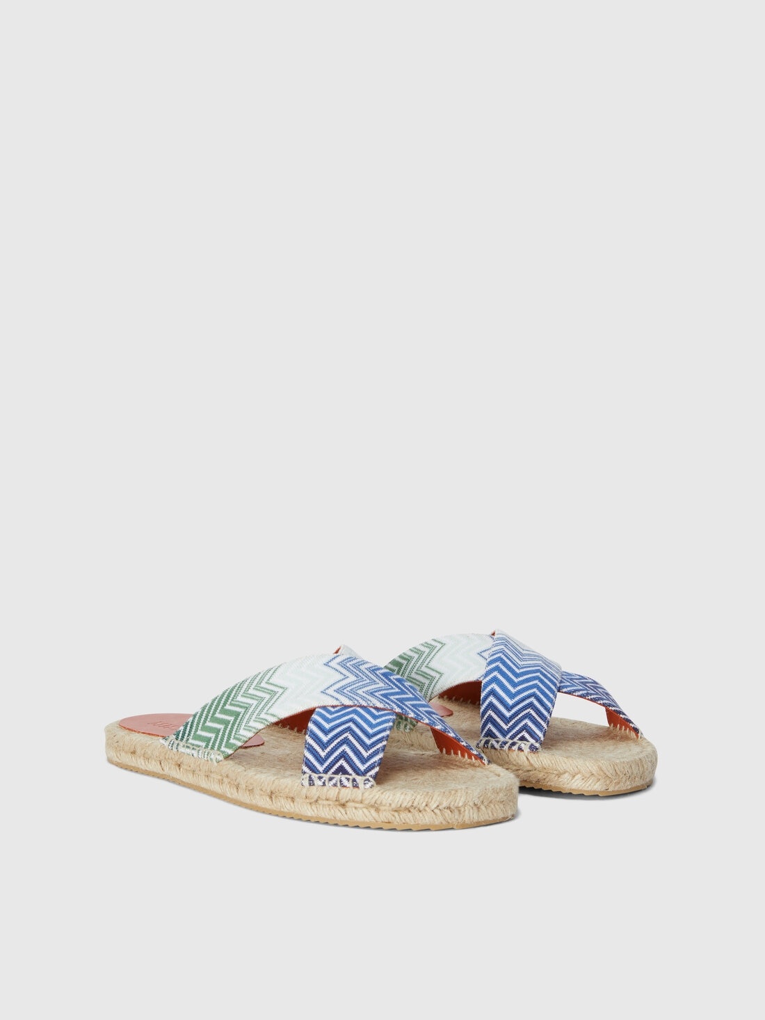 Sandals with rope sole and crossed zig zag straps - 2