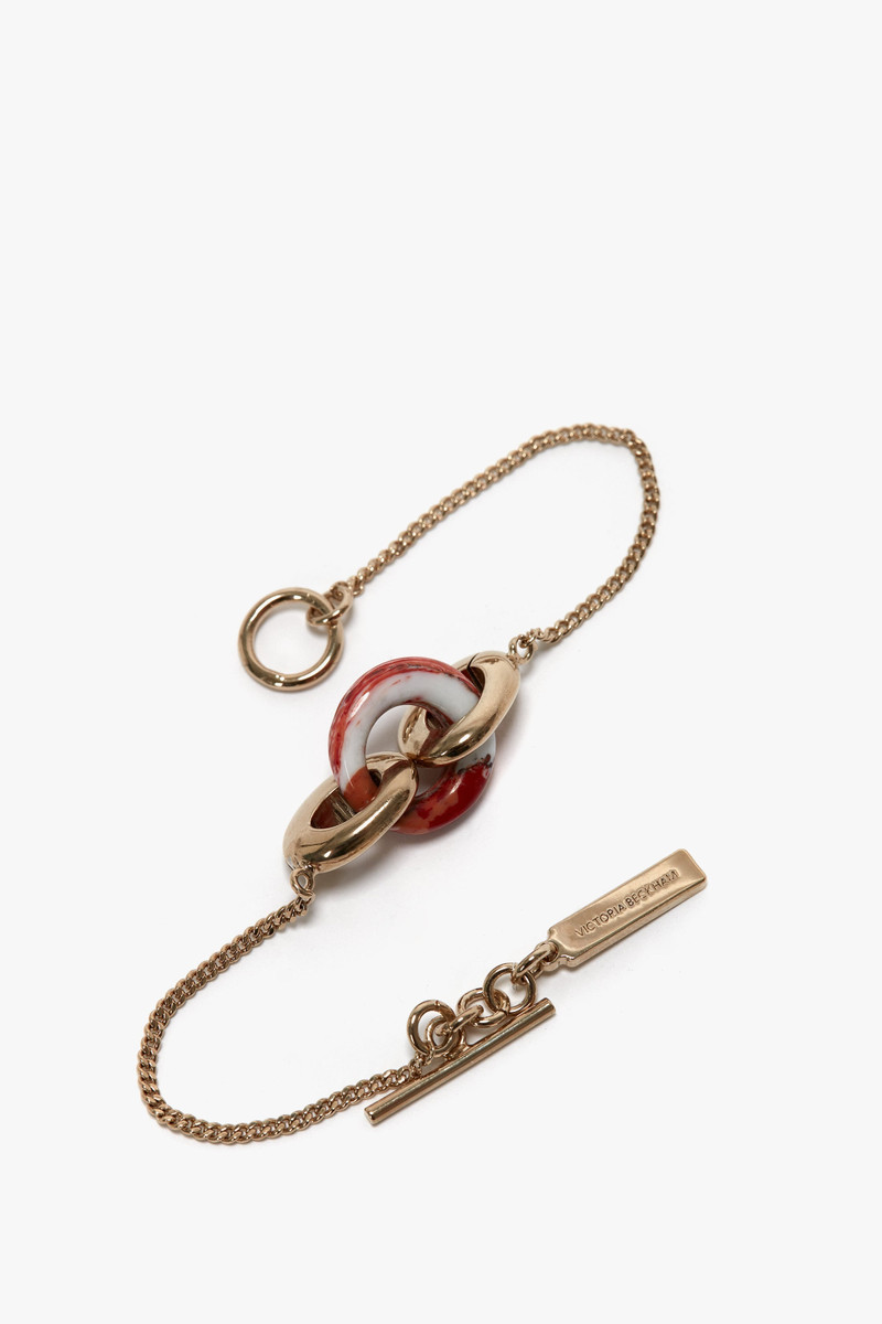 Victoria Beckham Exclusive Resin Charm Bracelet In Light Gold-Orange outlook
