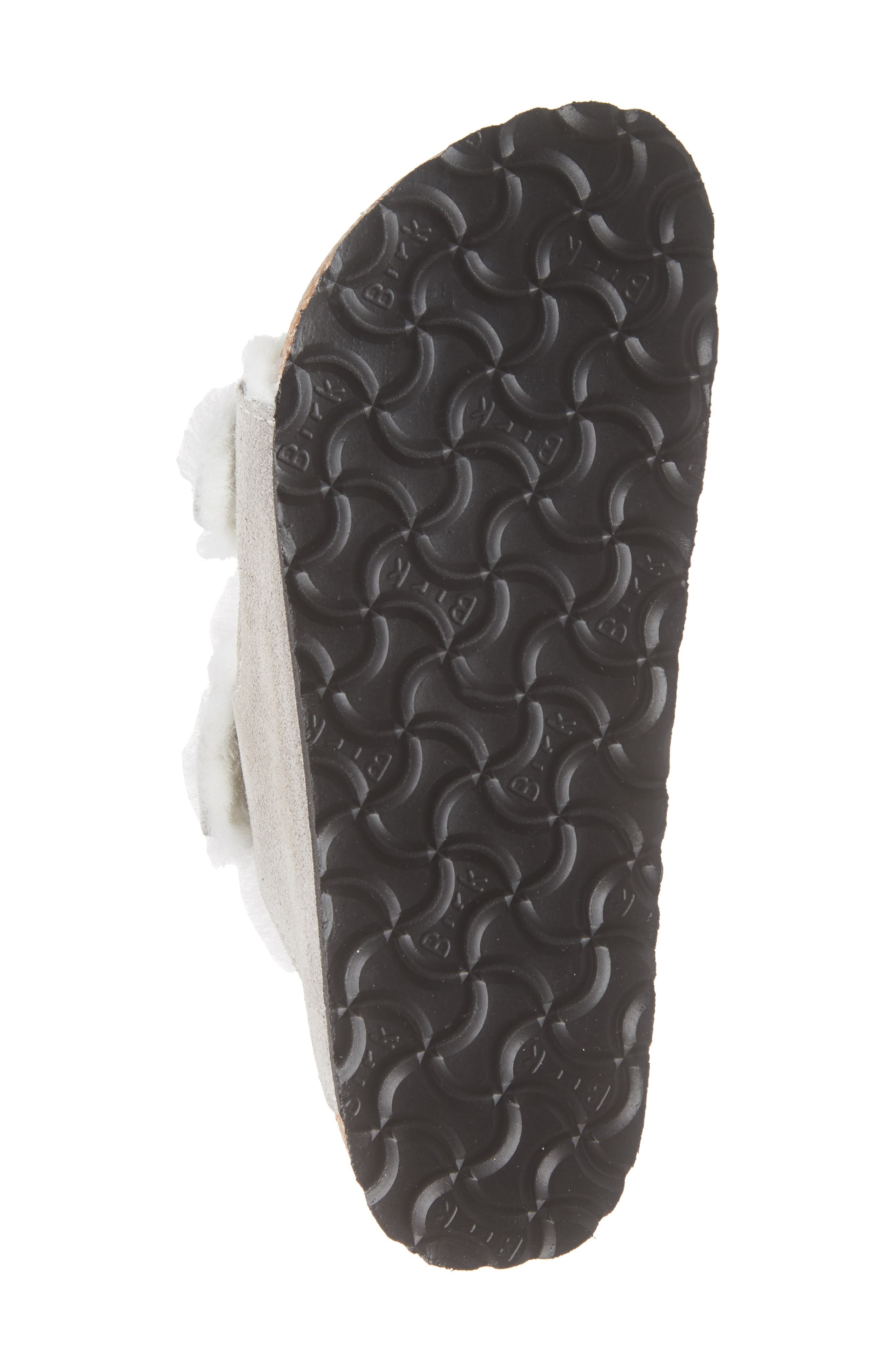 Birkenstock Arizona Genuine Shearling Lined Slide Sandal in Stone Coin Suede at Nordstrom - 6