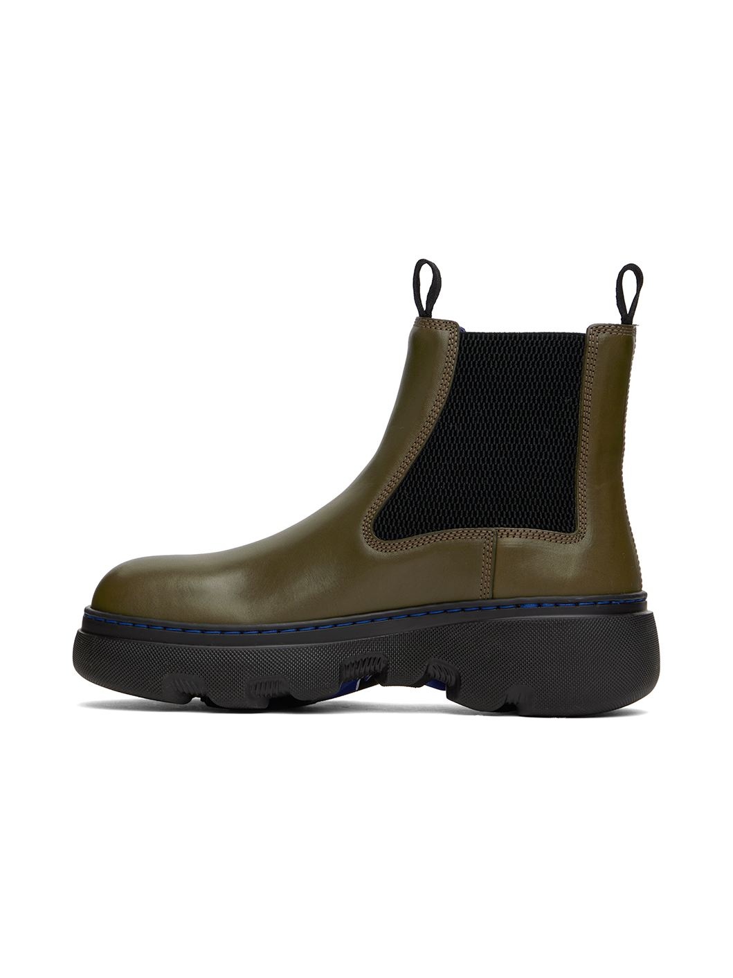 Green Leather Creeper Chelsea Boots - 3
