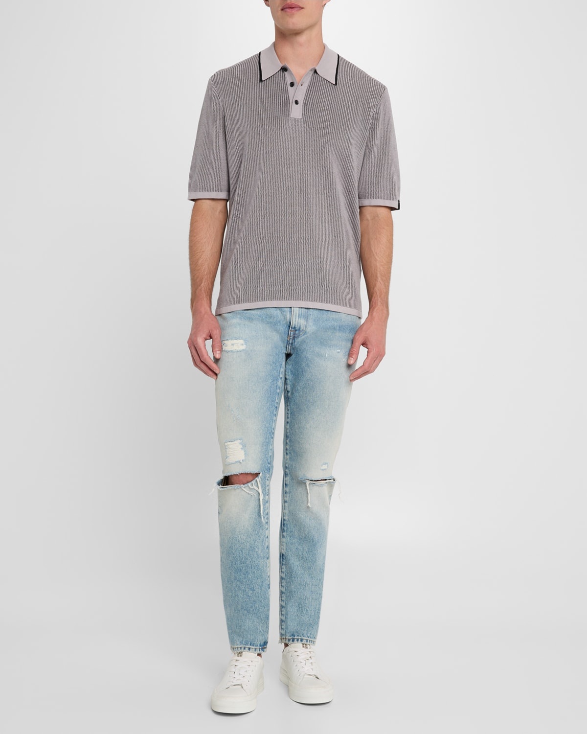Men's Harvey Striped Knit Polo - 2