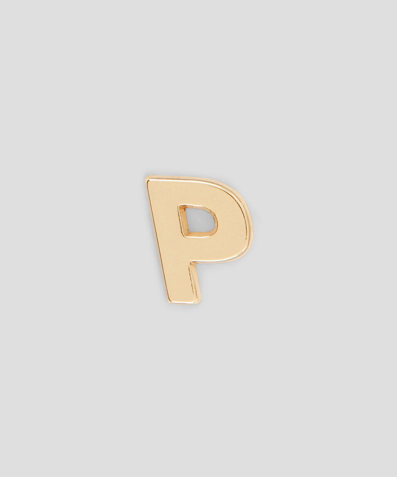 Single brass P charm 1