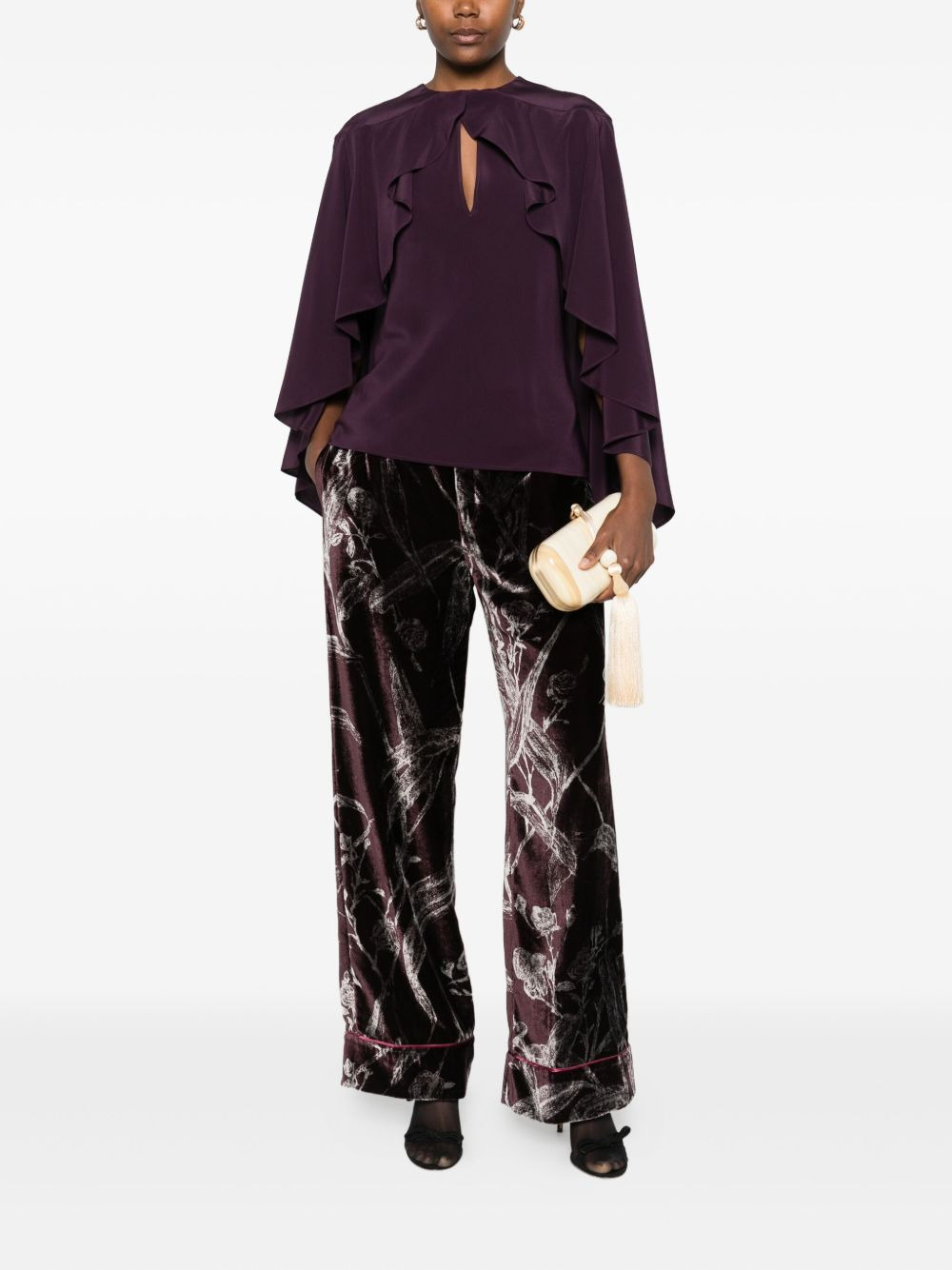 ruffled overlay top - 2
