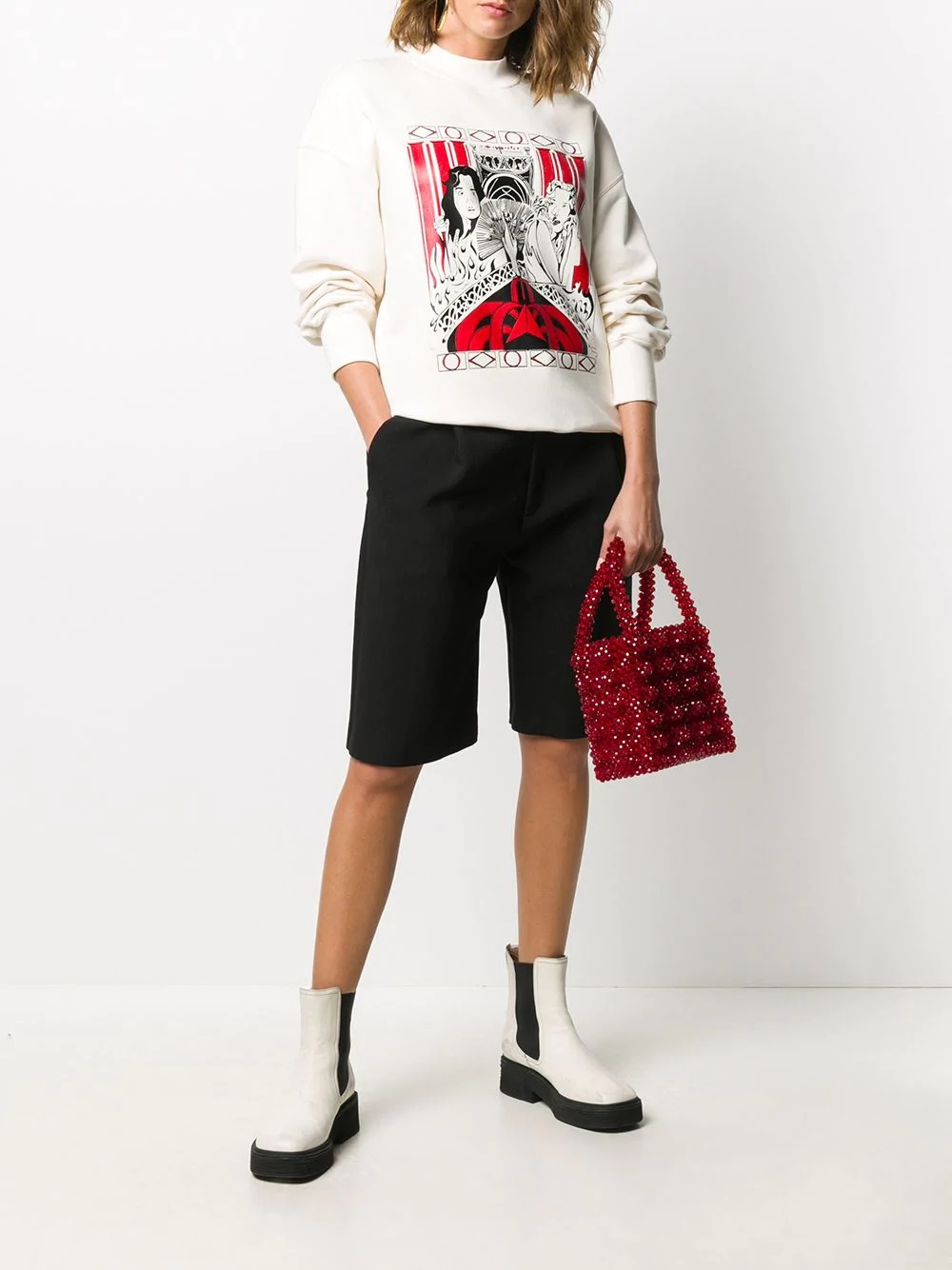 graphic print crew neck sweatshirt - 2