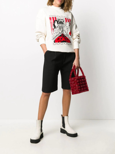 MSGM graphic print crew neck sweatshirt outlook