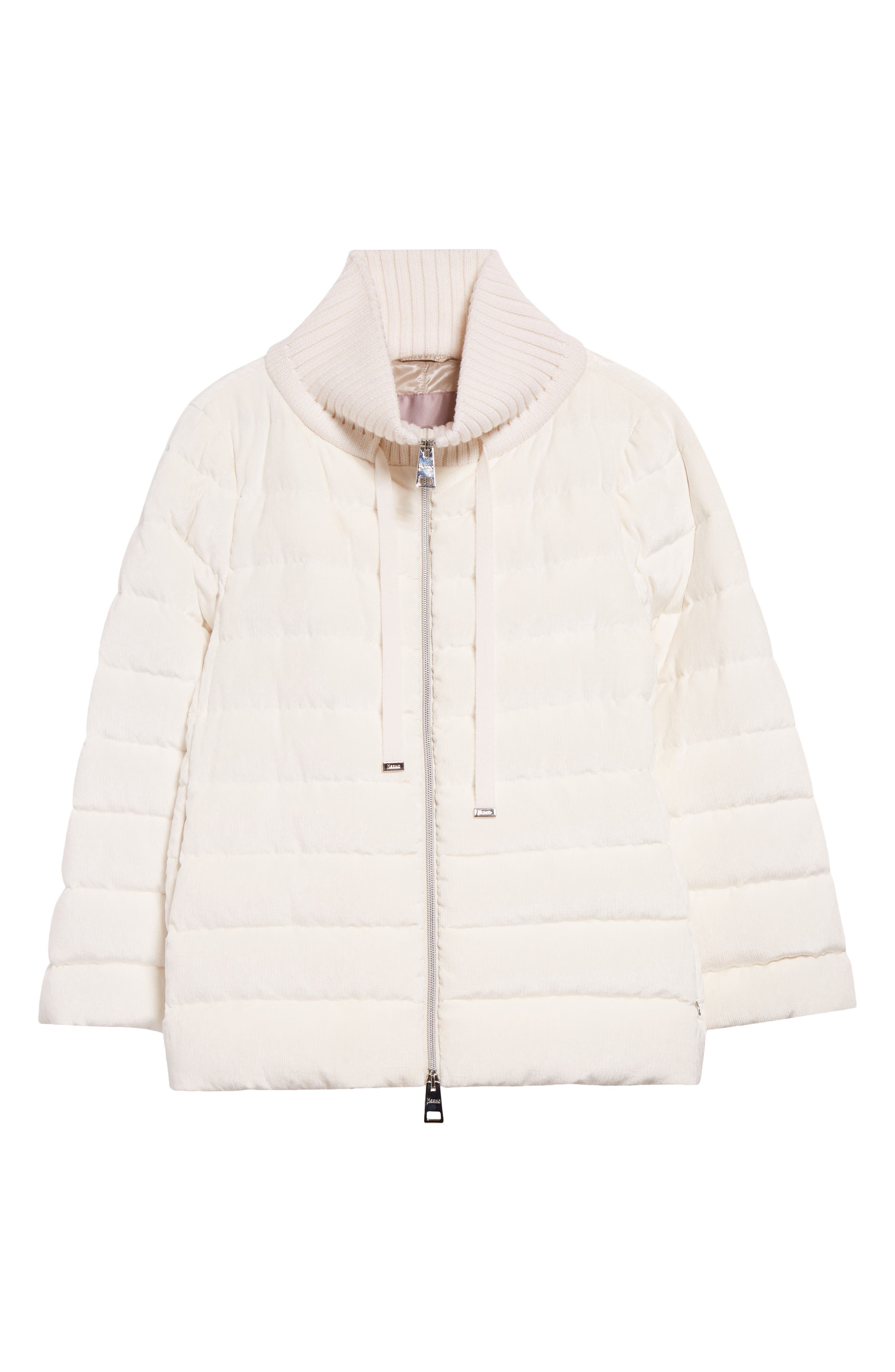 Herno Velvet Corduroy Channel Quilted Down Jacket in White at Nordstrom - 7