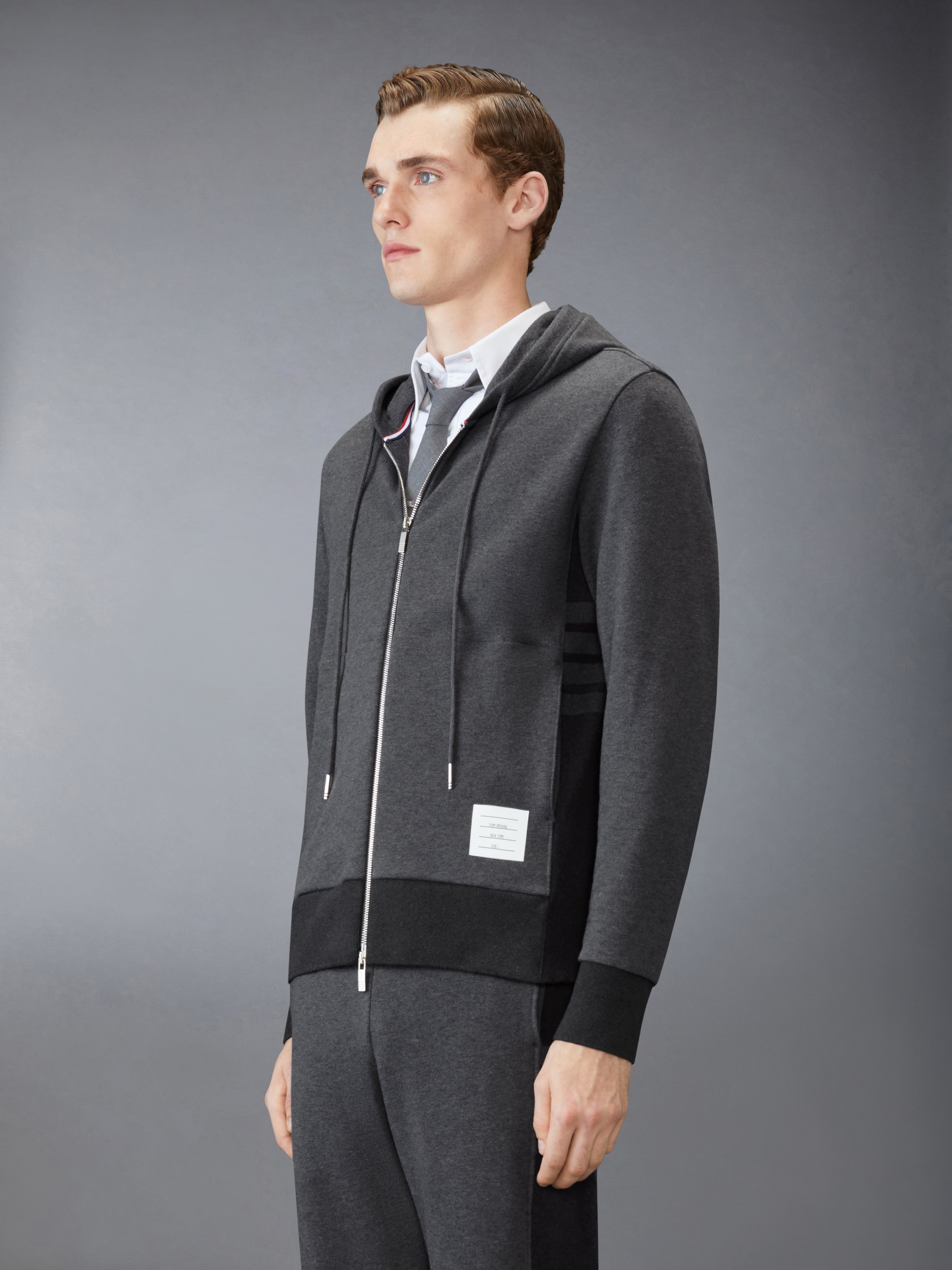 Classic 4-Bar Jersey Zip up Hoodie - 5