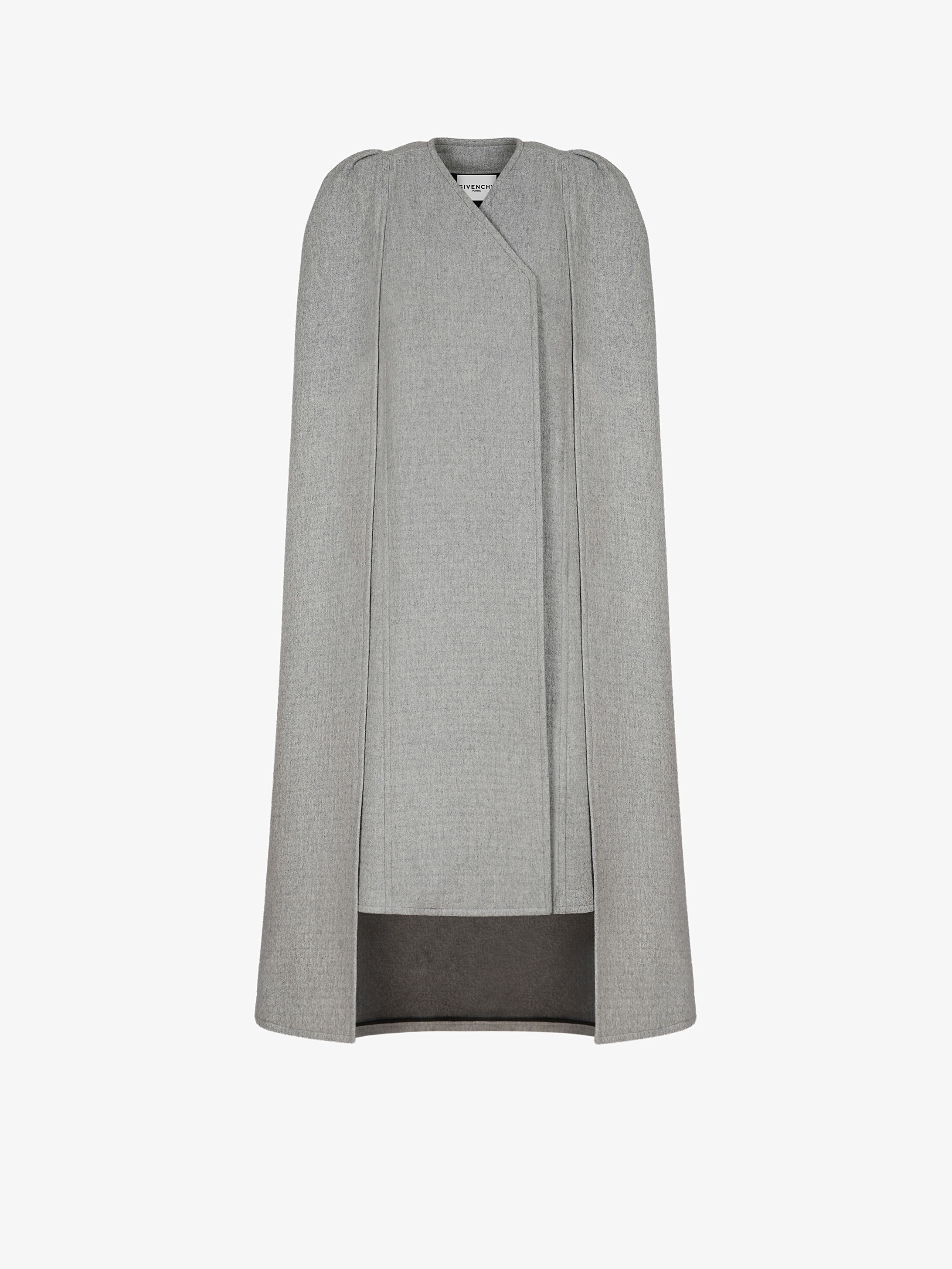 Coat in wool with cape - 1