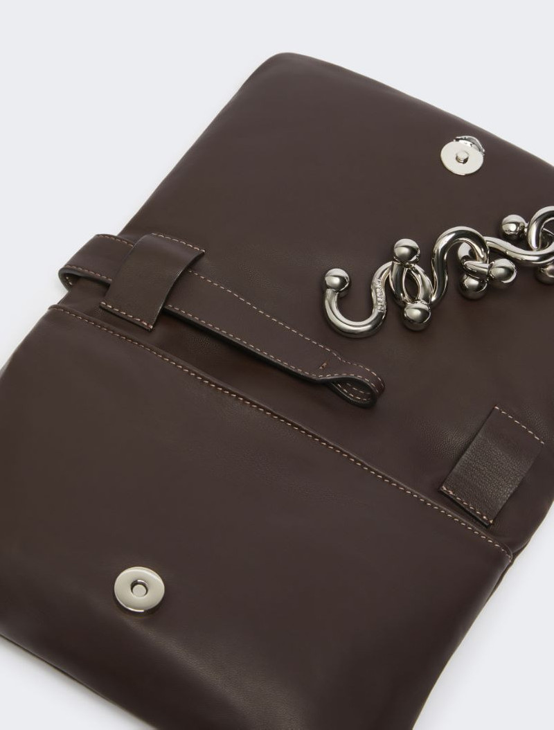 Padded Nappa leather mini Soffy bag - cocoa 4