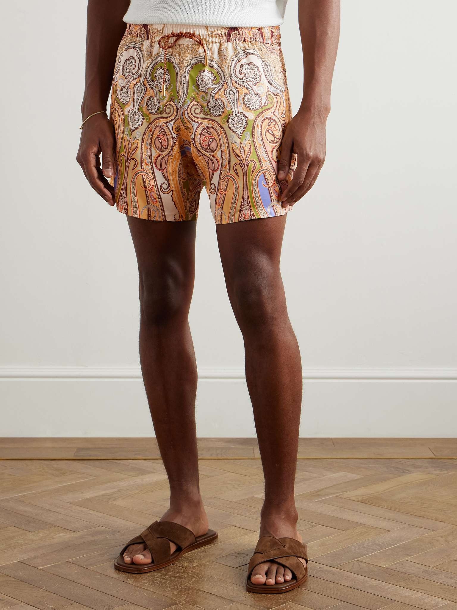 Straight-Leg Mid-Length Paisley-Print Swim Shorts - 3